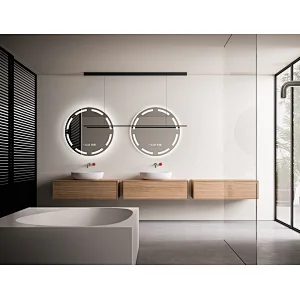 Mosmile Round LED Light  Anti-fog Bathroom Illuminated Mirror
