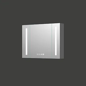 Mosmile Time Dispaly LED Mirror Cabinet for Bathroom