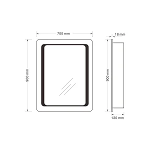 Mosmile Wall Frameless LED Bathroom Illuminated Mirror Cabinet