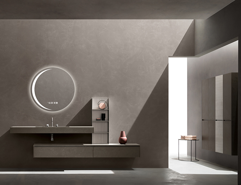 Mosmile Wall Frameless Round Demister LED Light Bathroom Mirror