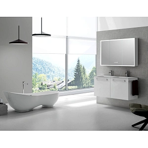 Mosmile Frameless 3 Door LED Bathroom Mirror Cabinet