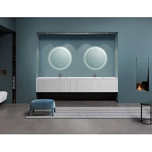 Mosmile Home Round Wall Hanging Touch Switch LED Bathroom Mirror