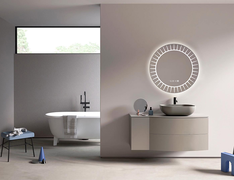 Mosmile Modern Wall Round LED Anti-fog Bathroom Mirror