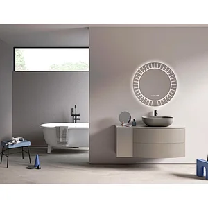Mosmile Modern Wall Round LED Anti-fog Bathroom Mirror