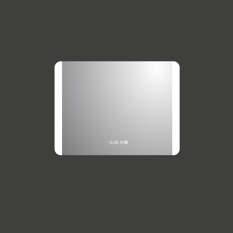 Mosmile Frameless Rectangle LED Light Time Display Bathroom Mirror