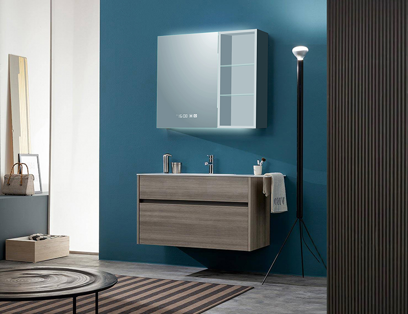 Mosmile Wall LED Backlit Bathroom Mirror Cabinet with Shelf