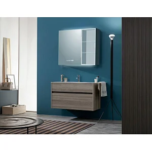 Mosmile Wall LED Backlit Bathroom Mirror Cabinet with Shelf