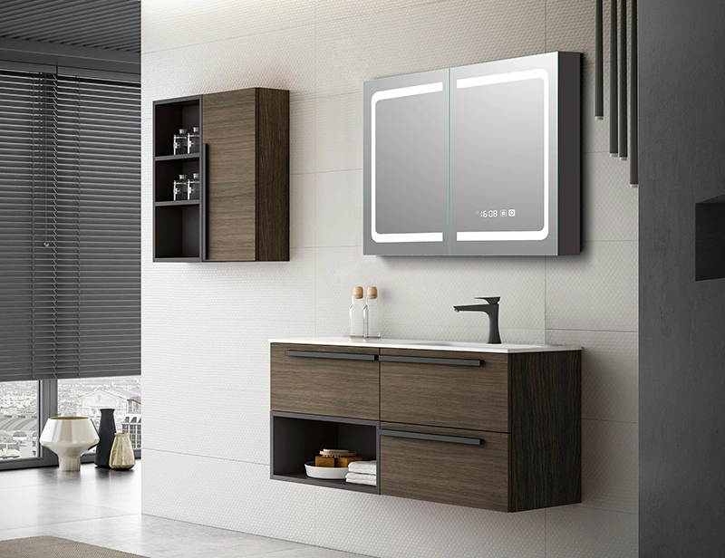 Mosmile Modern LED Lighting Frameless Bathroom Mirror Cabinet
