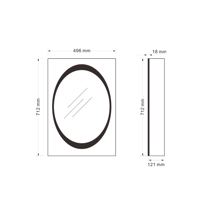 Mosmile Frameless LED Lights Bathroom Mirror Cabinet