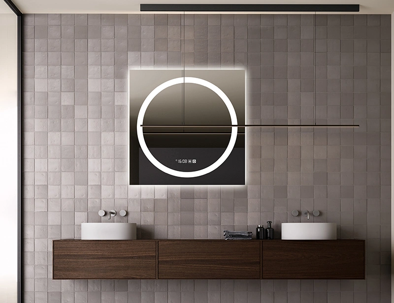 Mosmile Wall Home Square LED Bathroom Mirror with Defogging