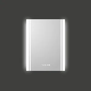 Mosmile Hotel Time Display Wall LED Anti-fog Bathroom Mirror