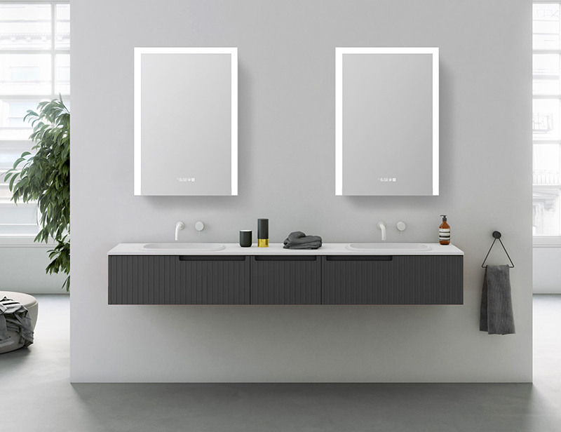 Mosmile Modern Illuminated LED Bathroom Mirror Cabinet