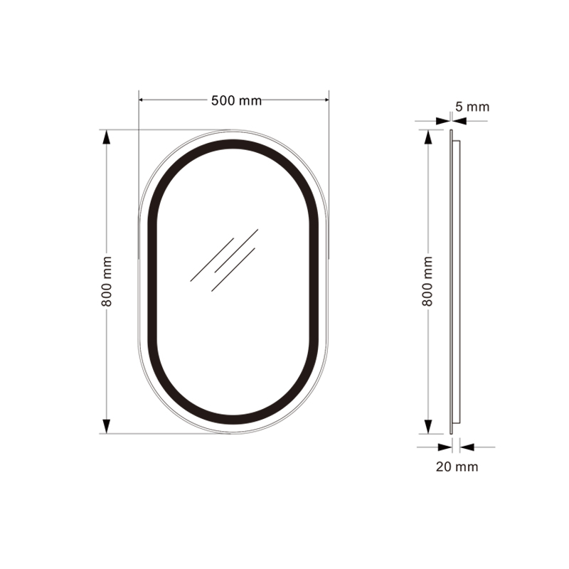 Mosmile Home Defogging LED Plastic Framed Bathroom Mirror