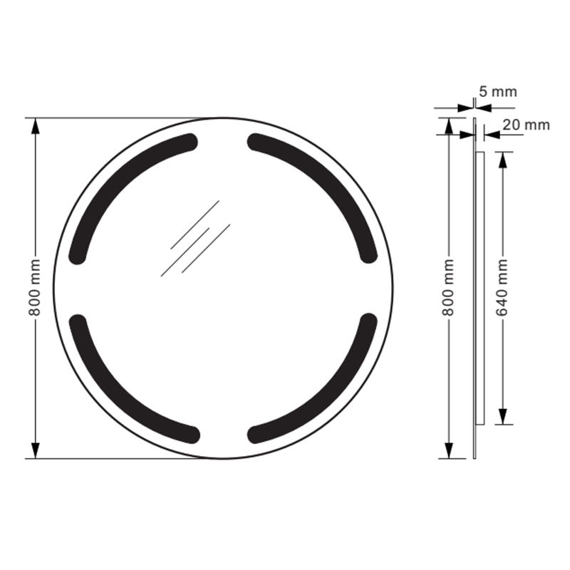 Mosmile Cheap Illuminated LED Dimming Hotel Round Bathroom Mirror