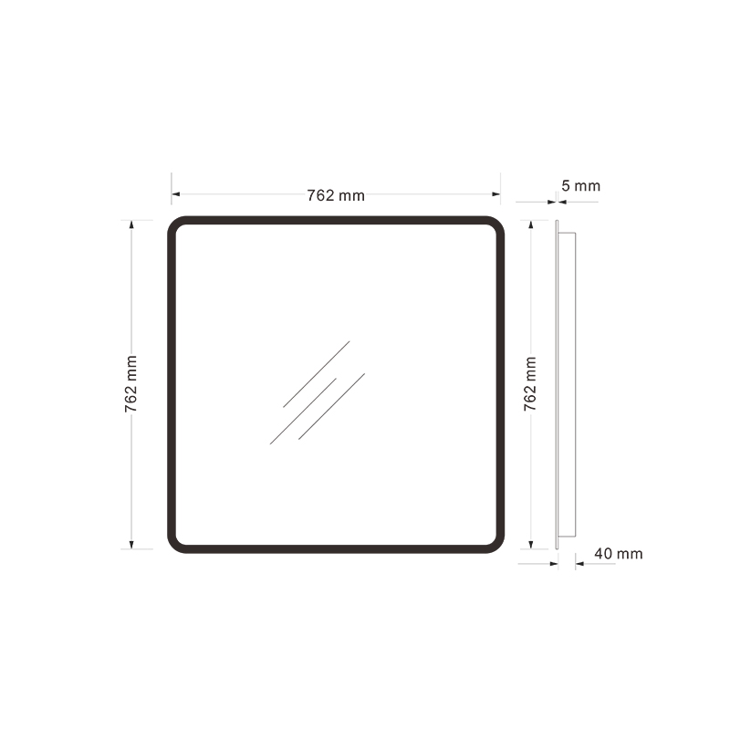 Mosmile Square Anti-fog Dimming LED Light Wall Bathroom Mirror