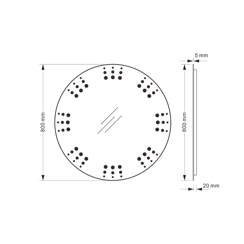 Mosmile Elegant Hotel Defogging Wall Round LED Bathroom Mirror