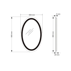 Mosmile Illuminated  Wall Anti-fog LED Oval Bathroom Mirror