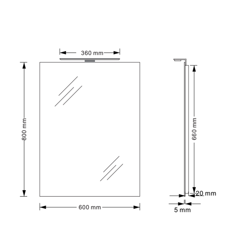 Mosmile Rectangle Anti-fog LED Light Panel Bathroom Mirror