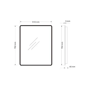 Mosmile Framed Wall Touch Switch LED Anti-fog Bathroom Mirror