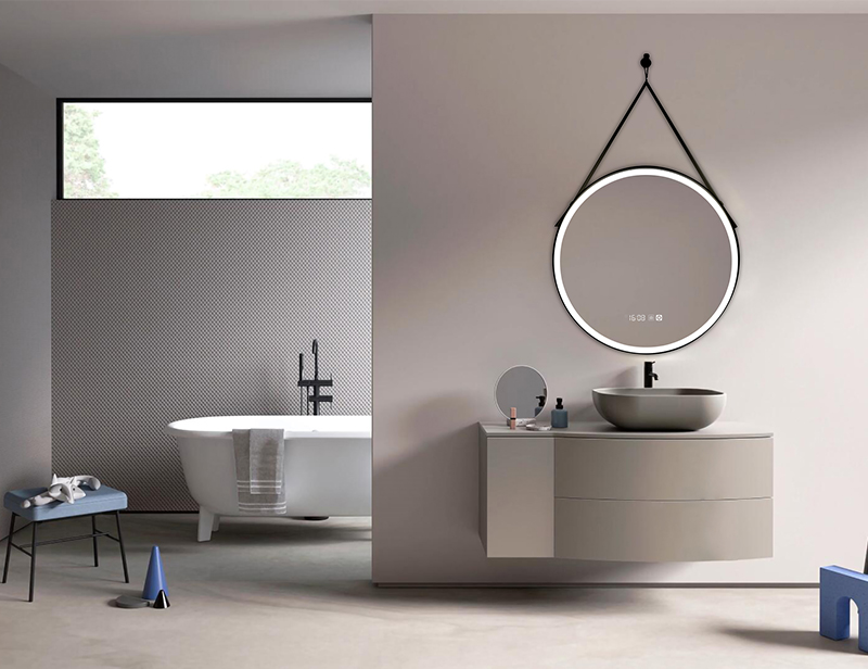 Mosmile Contemporary Anti-fog Round Framed LED Bathroom Mirror