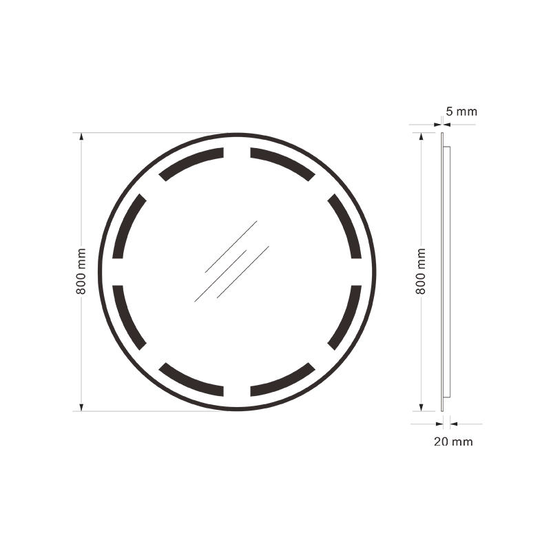 Mosmile Round LED Light  Anti-fog Bathroom Illuminated Mirror