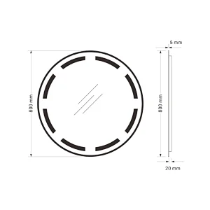 Mosmile Round LED Light  Anti-fog Bathroom Illuminated Mirror