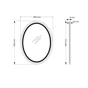 Mosmile Hotel Wall Anti-fog Framed Oval LED Bathroom Mirror