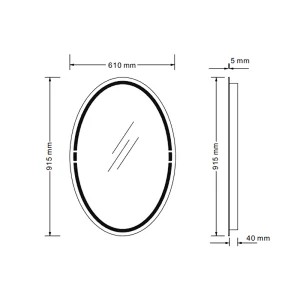 Mosmile Hotel Illuminated Dimming LED Oval Bathroom Mirror