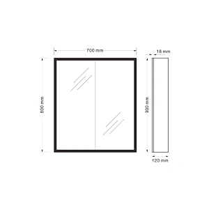 Mosmile Modern Framed LED Lighting Bathroom Mirror Cabinet
