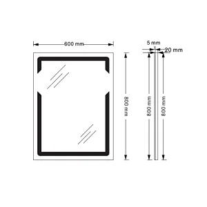 Mosmile Frameless Fog Resistant Bathroom Illuminated Mirror