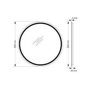 Mosmile Hotel Anti-fog LED Round Framed Bathroom Mirror