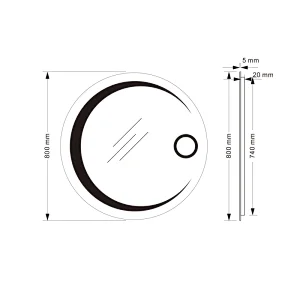Mosmile Anti-fog Wall Magnifying LED Round Bathroom Mirror