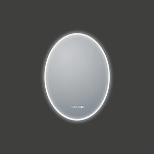 Mosmile Framed Oval LED Light Time Display  Bathroom Mirror