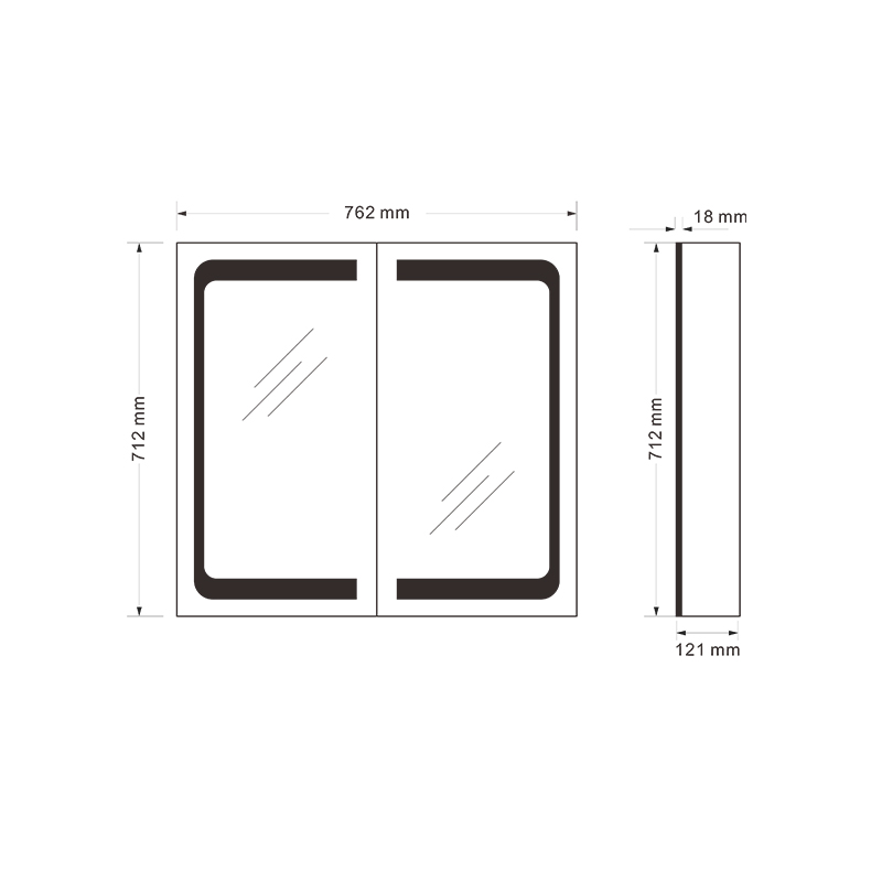 Mosmile Rectangle Frameless LED Bathroom Mirror Cabinet