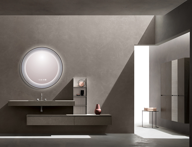 Mosmile LED Backlit Round Plastic Framed Bathroom Mirror