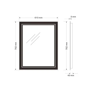 Mosmile Hotel Rectangle  Illuminated Anti-fog LED Dimming Bathroom Mirror