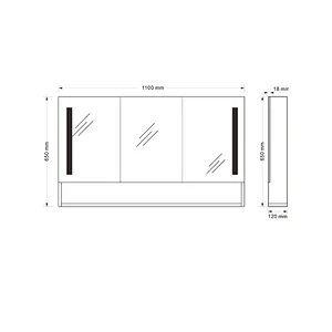 Mosmile Fog Resistant LED Bathroom Mirror Cabinet with Shelf