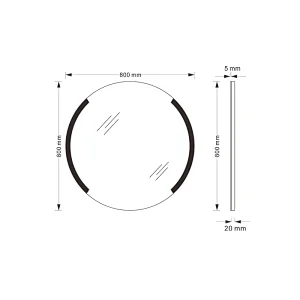 Mosmile Round Wall Hanging Hotel Bathroom Mirror with LED Light