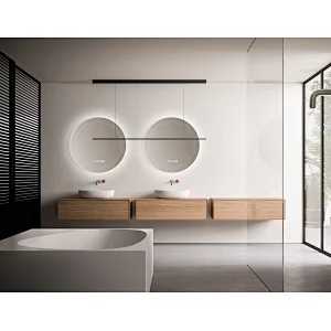 Mosmile Hotel Frameless Round Anti-fog LED Bathroom Mirror