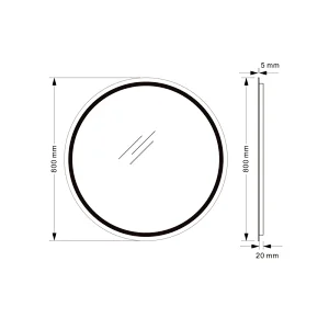 Mosmile Wall Hotel Anti-fog Round Bathroom Mirror with LED Backlit Light