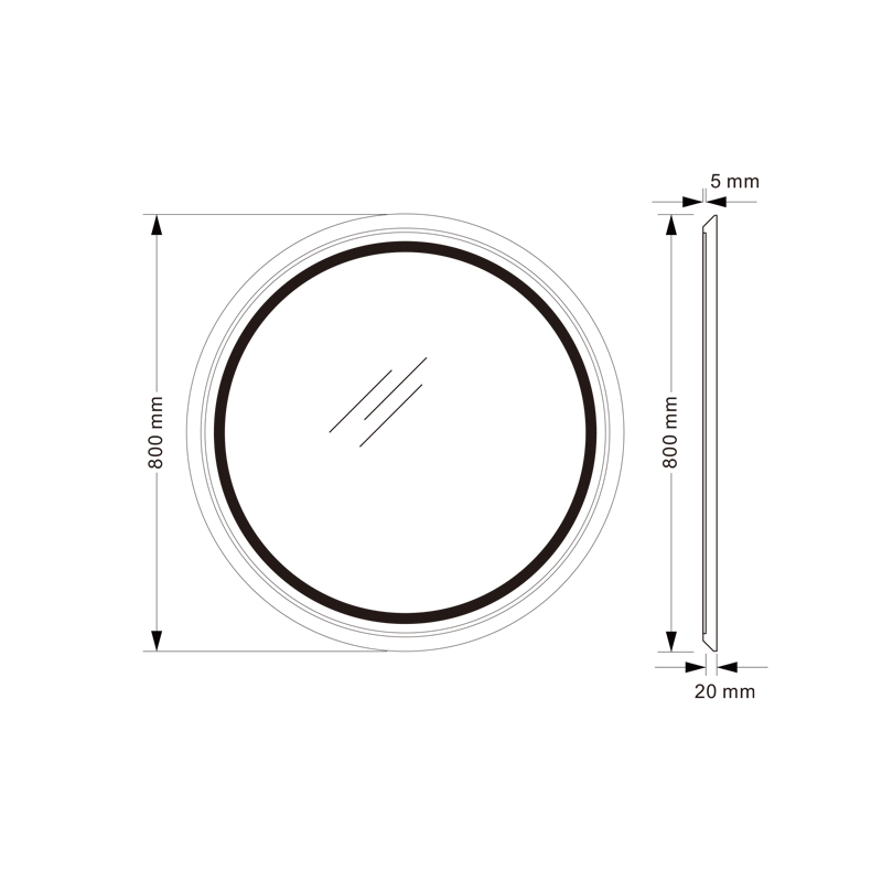 Mosmile Defogging Wall Mounted LED Plastic Framed Bathroom Mirror
