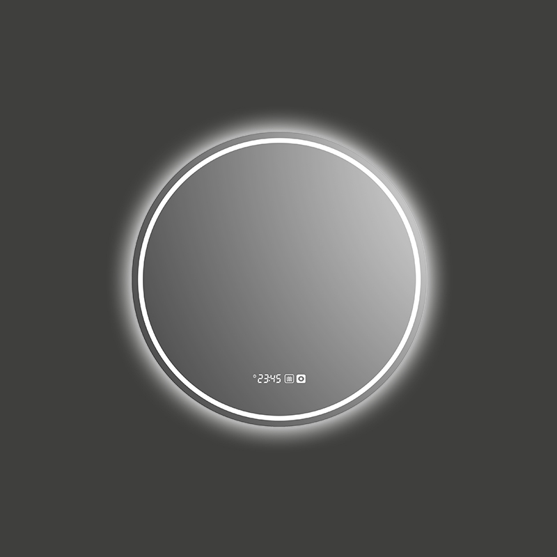 Mosmile Wall Hotel Anti-fog Round Bathroom Mirror with LED Backlit Light