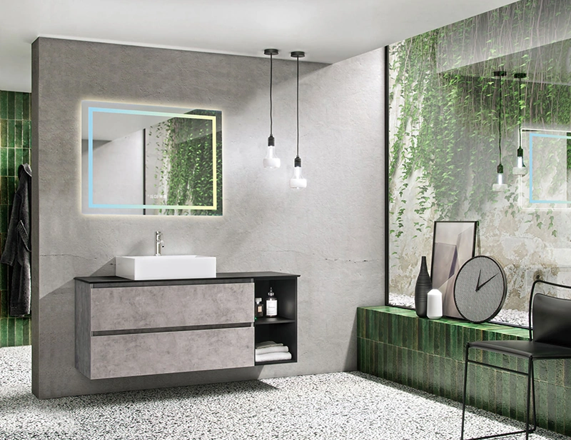 Mosmile Wall Frameless Rectangle Demister LED Light Bathroom Mirror