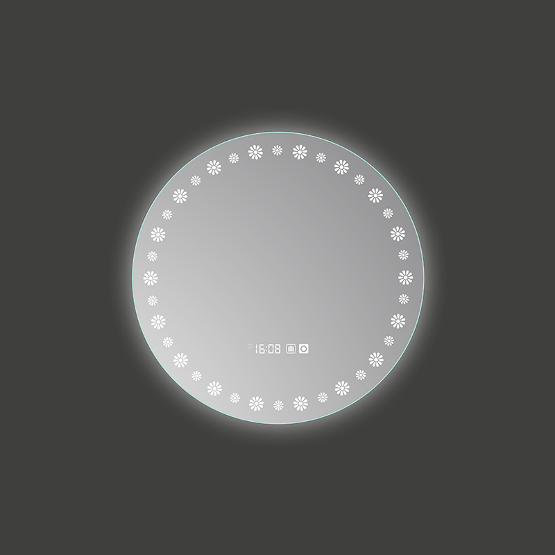 Mosmile Hotel Round Defogging Wall LED Backlit Bathroom Mirror