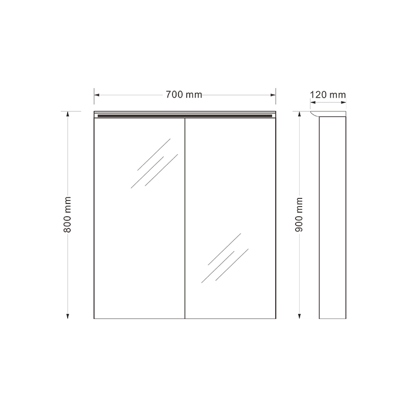 Mosmile Wall LED Lighting Panel Bathroom Mirror Cabinet