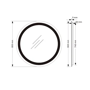 Mosmile Hotel Round Wall Mounted Touch LED Bathroom Mirror
