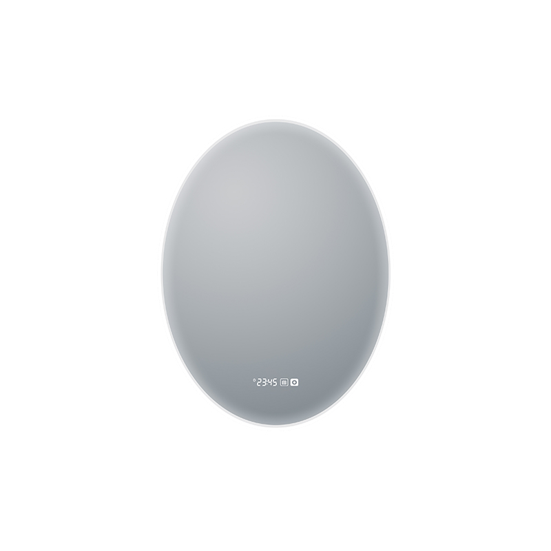 Mosmile Framed Oval LED Light Time Display  Bathroom Mirror