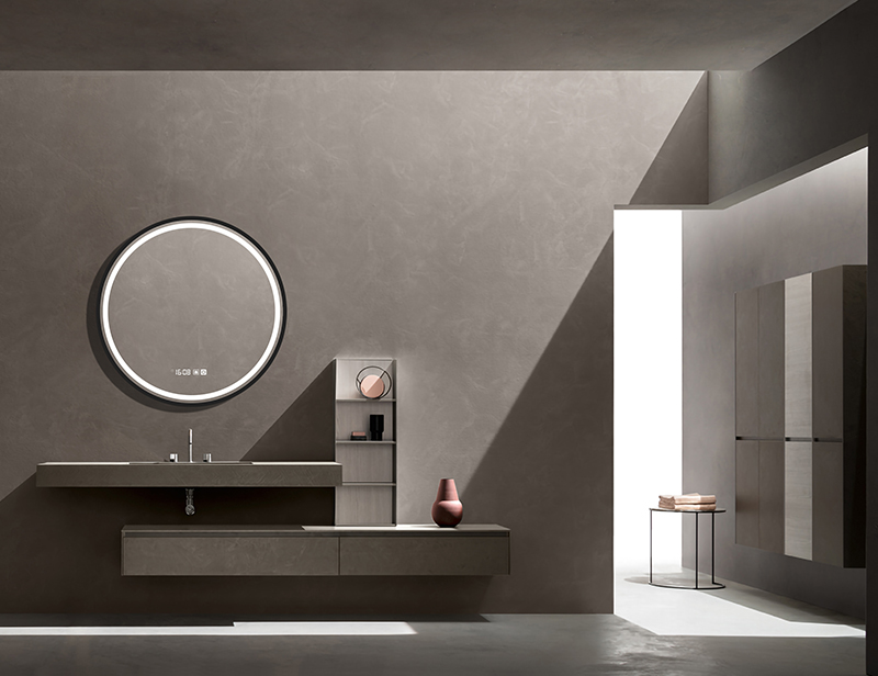 Mosmile Hotel Anti-fog LED Round Framed Bathroom Mirror