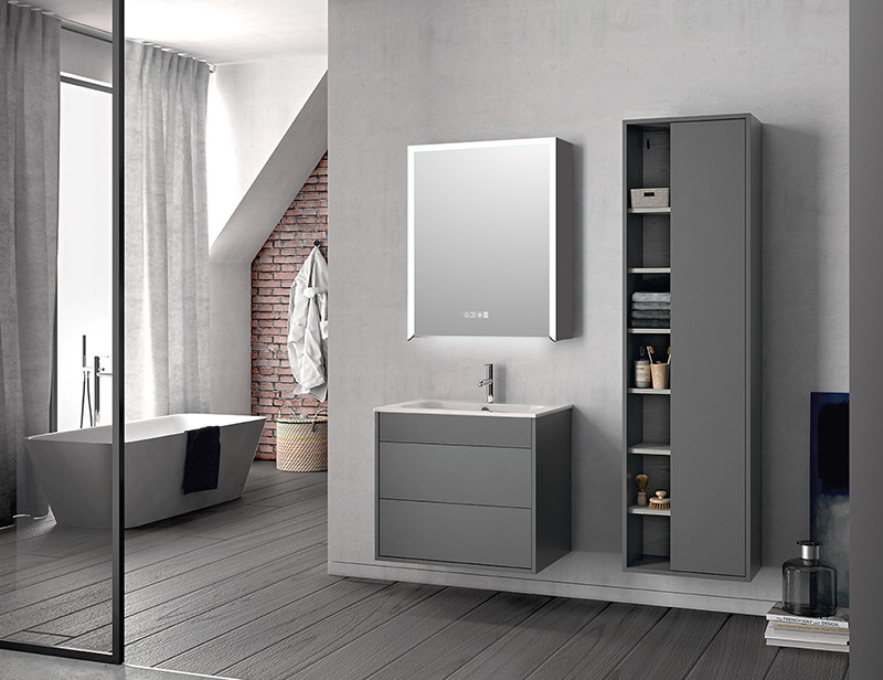 Mosmile Hotel LED Lighted Wall Bathroom Mirror Cabinet