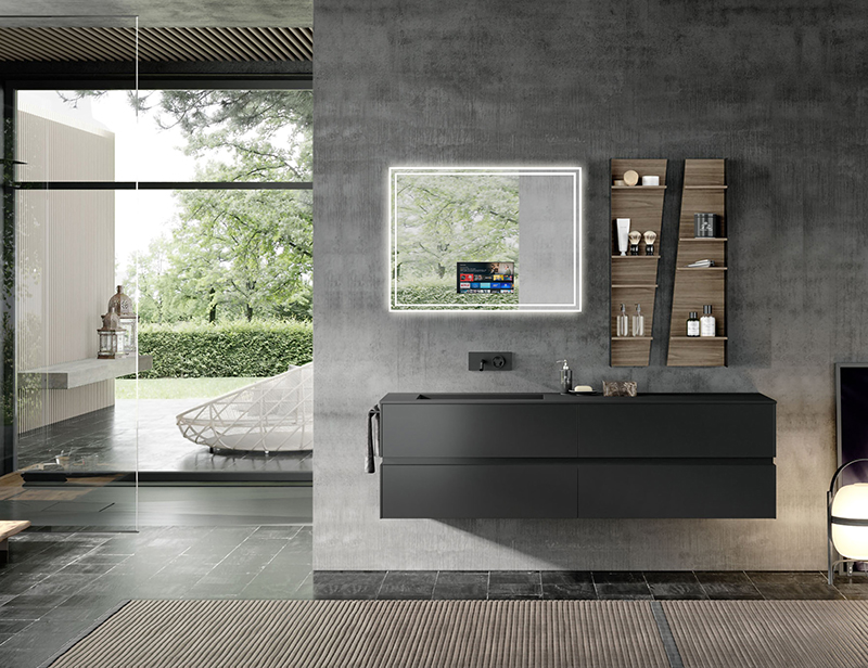 Mosmile Modern Rectangle LED Illuminated Anti-fog TV Bathroom Mirror